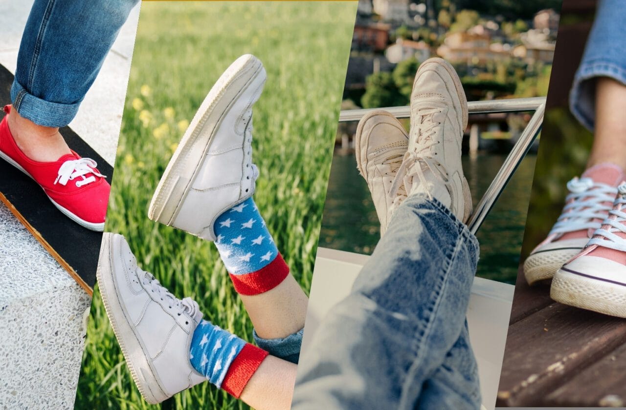 how to wear bootcut jeans with sneakers