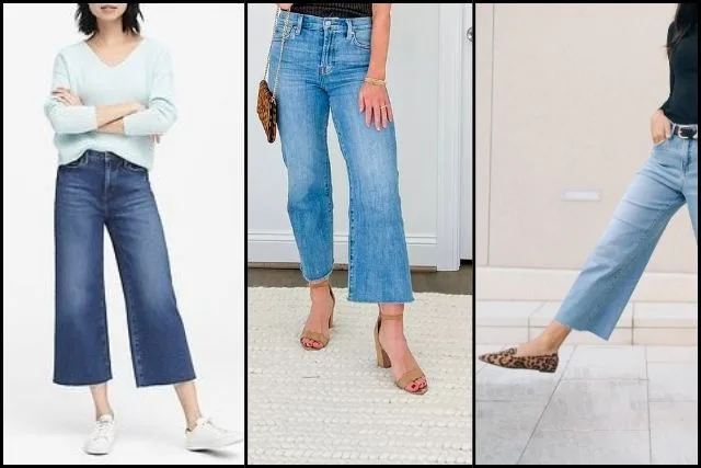 how to wear cropped wide leg jeans
