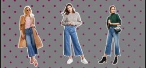 how to wear cropped wide leg jeans in winter