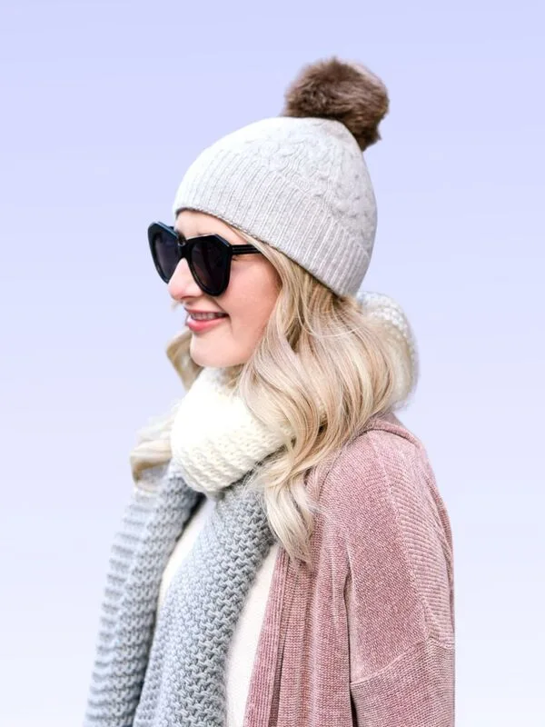 what color beanie looks best with blonde hair