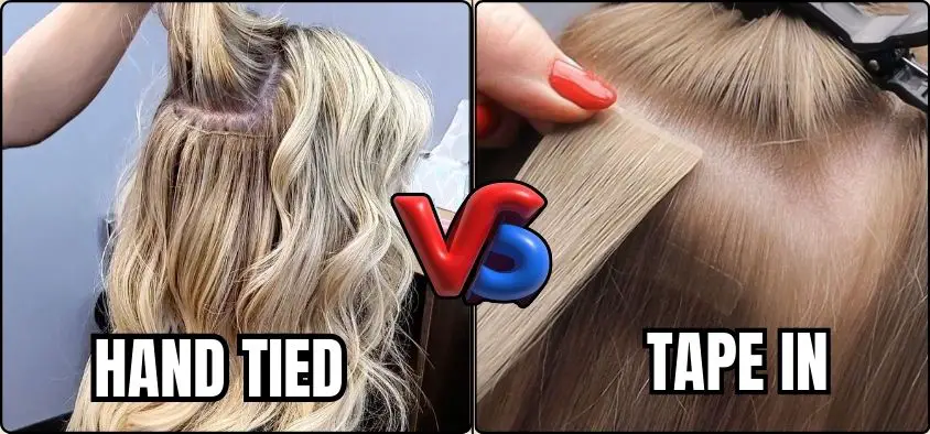 Hand Tied vs Tape In Extensions