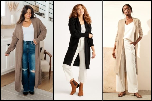 how to wear a long cardigan