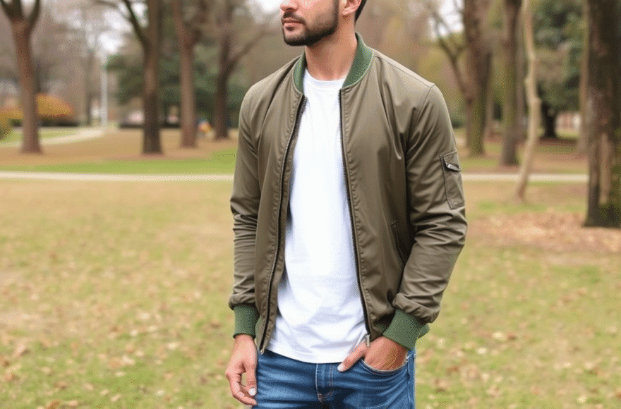 Green Bomber Jacket Outfit
