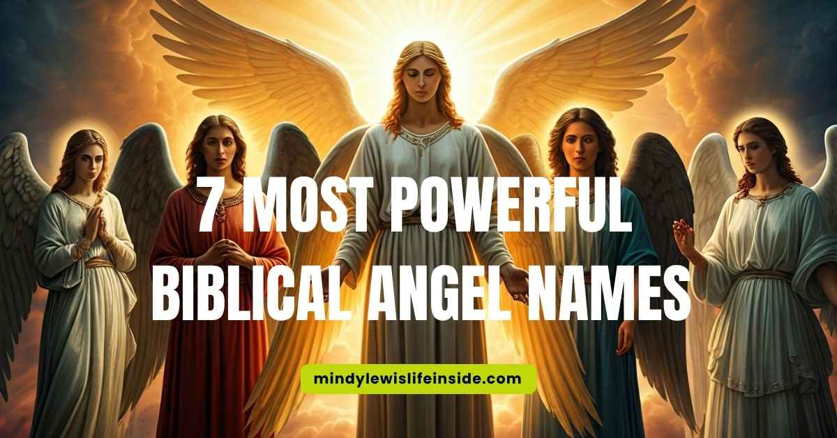 Visual representation of the seven most powerful biblical angel names, emphasizing their roles and meanings in scripture.