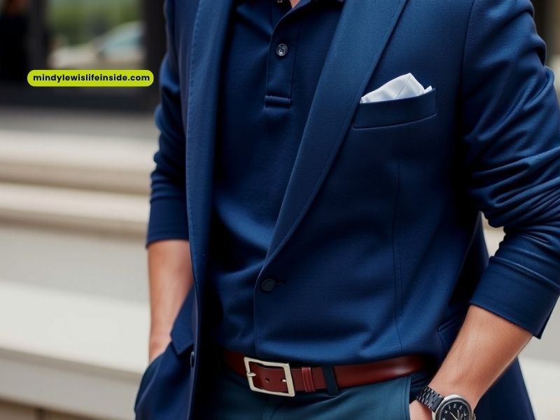 A man dressed in a blue suit paired with a blue shirt, exemplifying a polished and coordinated look.
