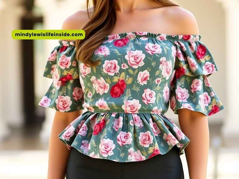 A woman in a floral top demonstrates how to style floral blouses for various occasions.