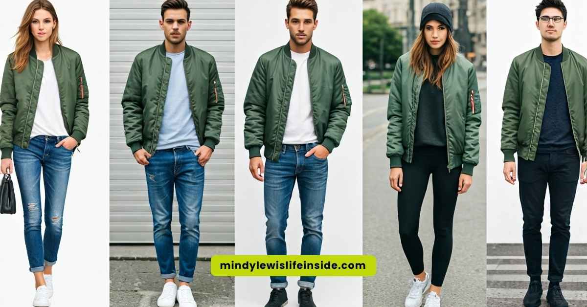 How to Style a Green Bomber Jacket