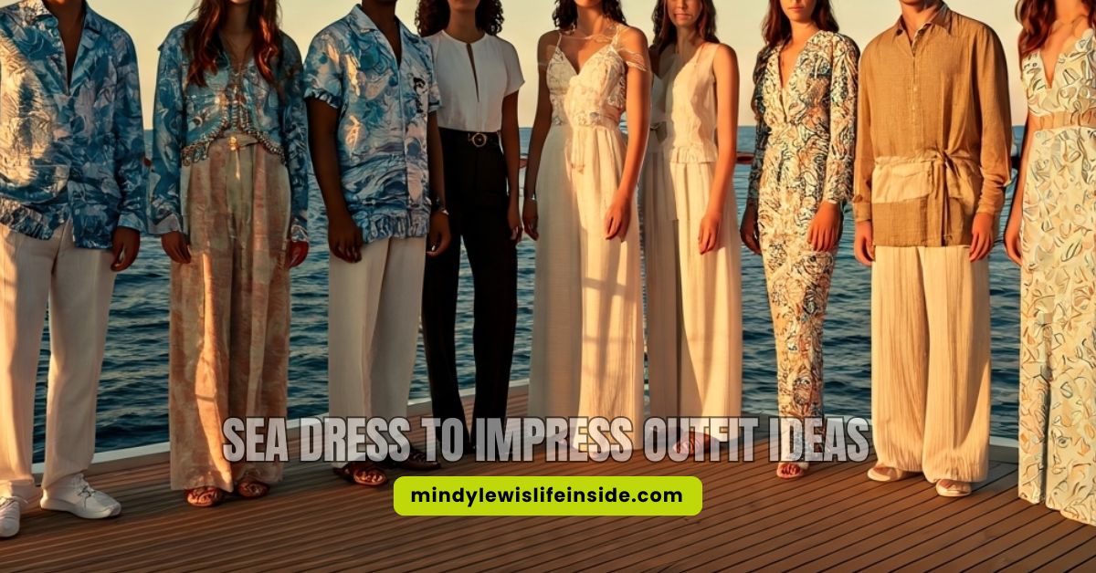 Fashion ideas for self-dressing to impress, featuring a stylish sea-themed dress outfit.