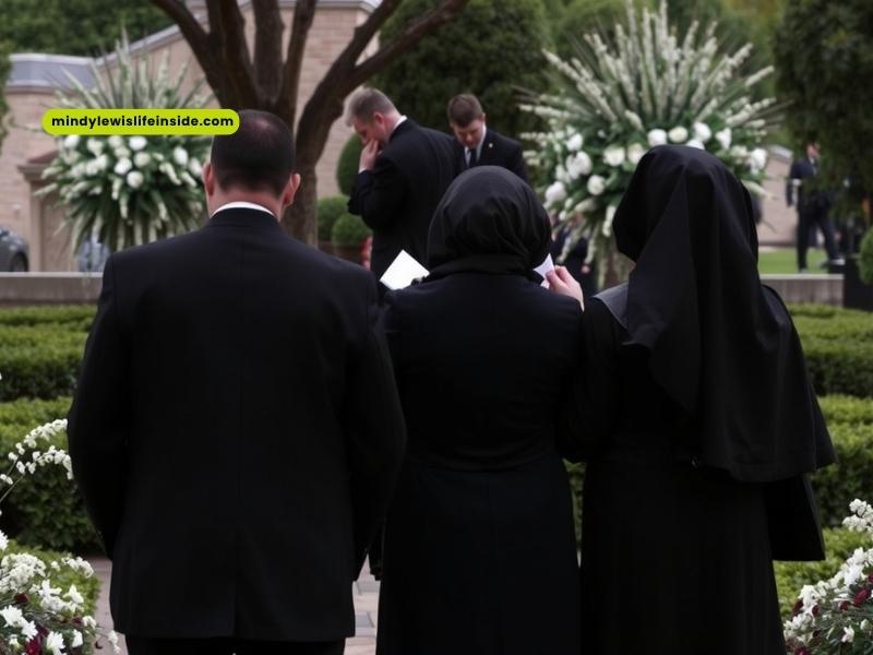 The funeral of Pope John Paul II, with mourners in black attire paying their respects in a solemn atmosphere.