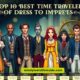 A collage showcasing the top 10 best-dressed time travelers, featuring stylish outfits from various historical eras.