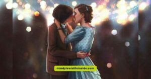 A romantic image featuring love quotes for her, with a snowball kiss scene in a winter setting.