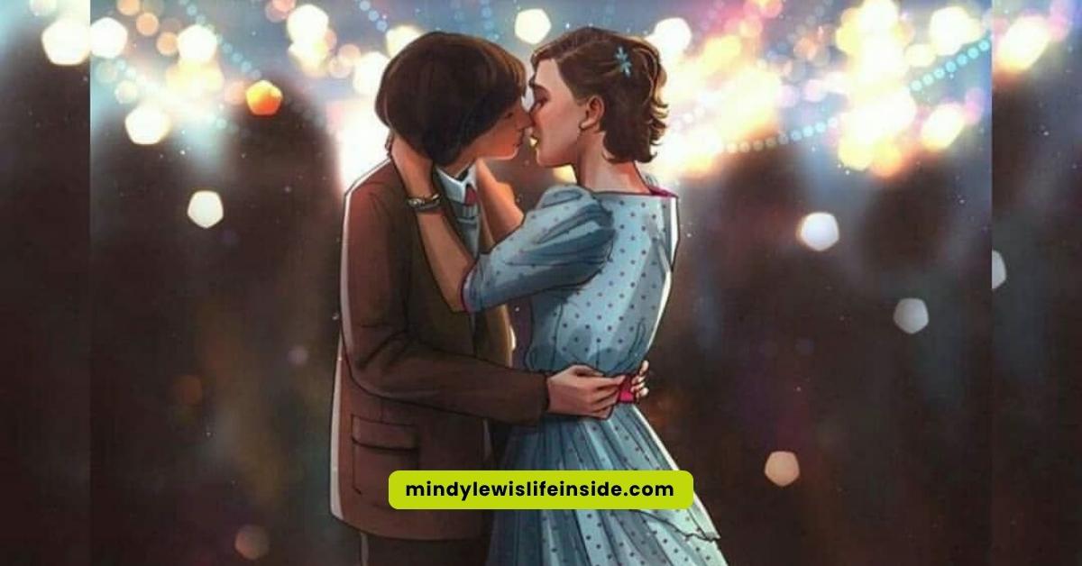 A romantic image featuring love quotes for her, with a snowball kiss scene in a winter setting.