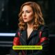 Fashionable woman in jacket on TV drama
