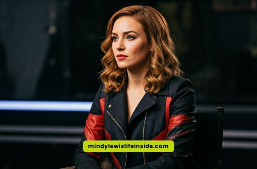 Fashionable woman in jacket on TV drama