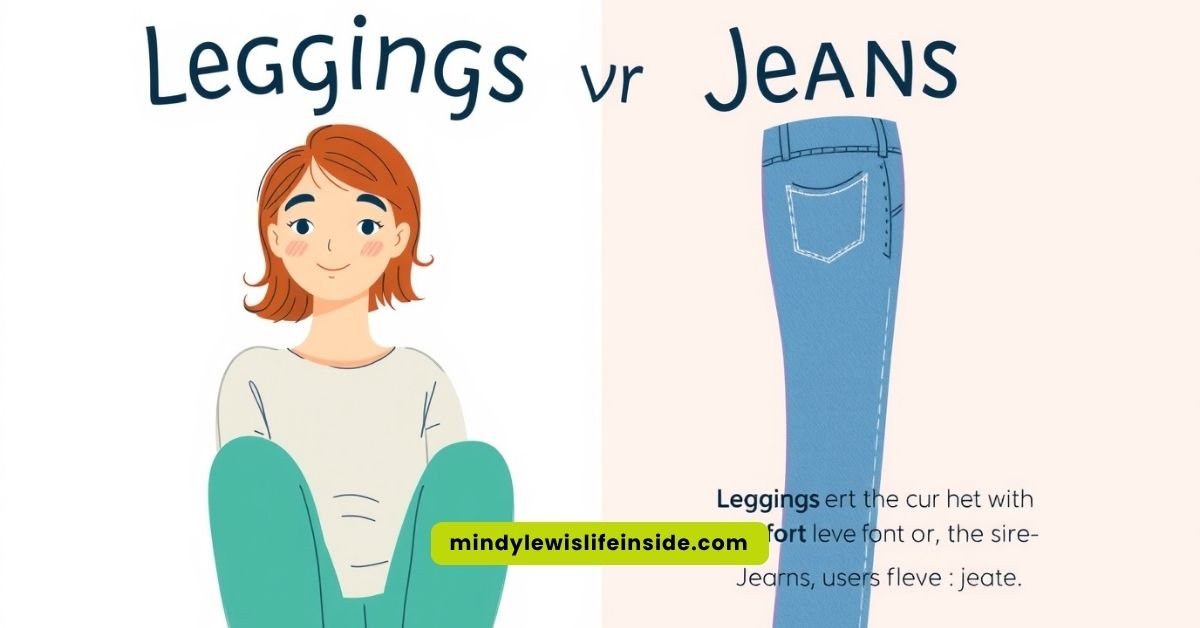 Visual comparison of leggings and jeans highlighting comfort differences in a guide format.