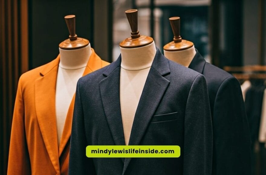 A collection of stylish men's suits suitable for various occasions , showcasing different colors and designs.