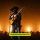 A vibrant graphic featuring famous country music artists and their top songs throughout history.