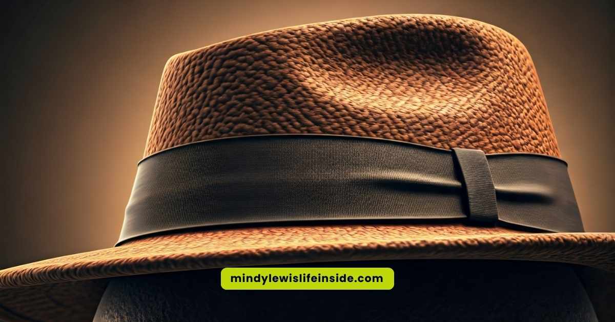 A pork pie hat featuring a brown band, showcasing its distinctive shape and style.