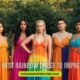 Colorful rainbow dresses displayed together, representing style yet evoking a feeling of unhappiness.