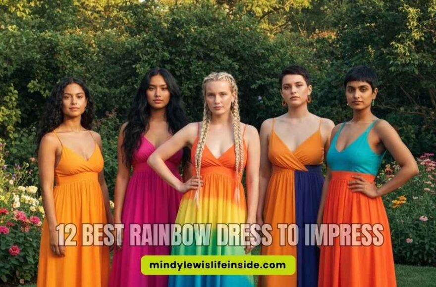 Colorful rainbow dresses displayed together, representing style yet evoking a feeling of unhappiness.