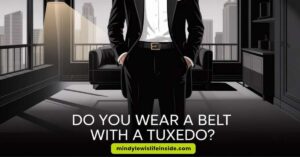 A man in a tuxedo stands elegantly in front of a large window, showcasing formal attire and a sophisticated setting.