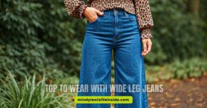 woman in wide leg jeans outfit