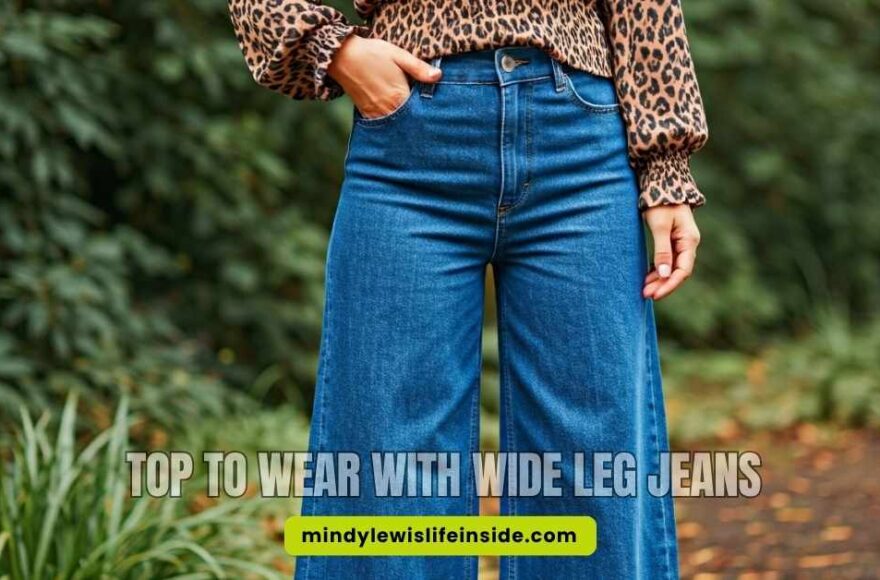 woman in wide leg jeans outfit