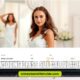 Visual representation of a wedding dress size calculator, featuring measurement inputs and size selection for brides.
