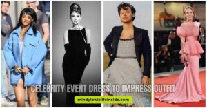 Elegant celebrity at a fashion event, showcasing a stunning outfit designed to impress and capture attention.