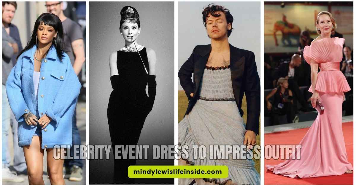 Elegant celebrity at a fashion event, showcasing a stunning outfit designed to impress and capture attention.