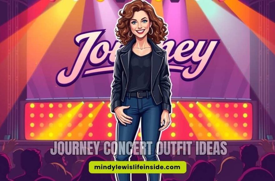 Eight creative outfit ideas for a Journey concert, showcasing different styles and accessories for fans to consider.