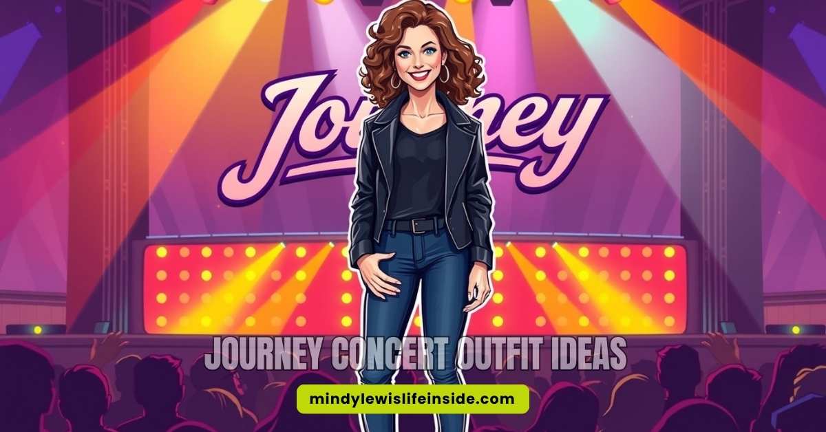 Eight creative outfit ideas for a Journey concert, showcasing different styles and accessories for fans to consider.